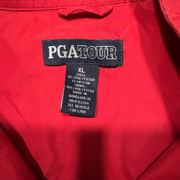 PGA Tour Men's Vibrant Red Windbreaker - Picture 3 of 7